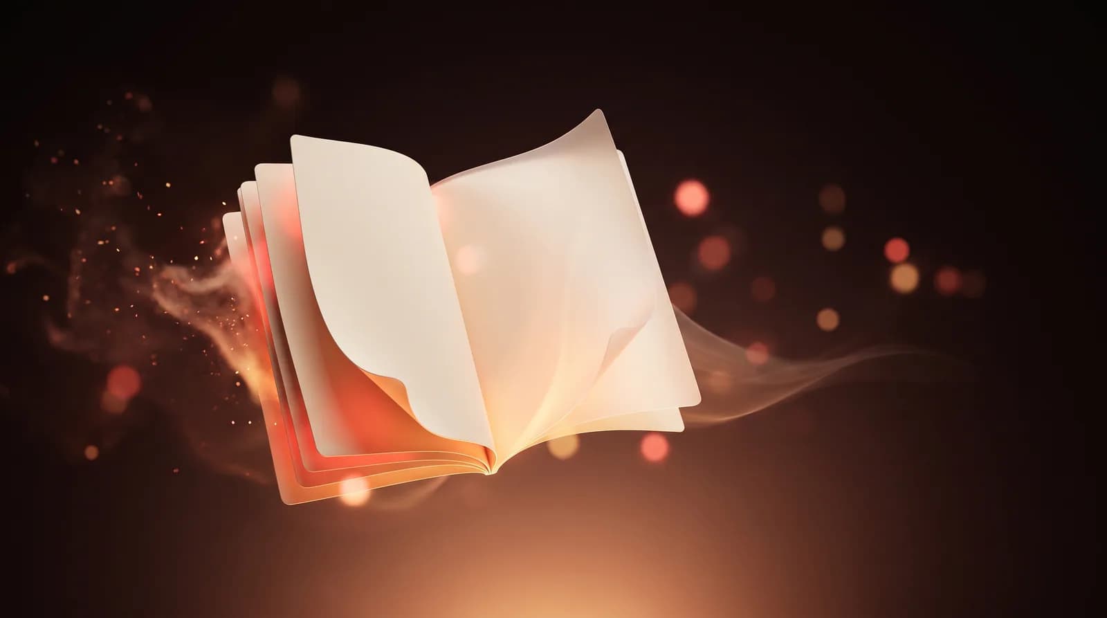 An ordered row of blank pages with one dissolving into embers, the neighbouring pages easing across to close the gap.