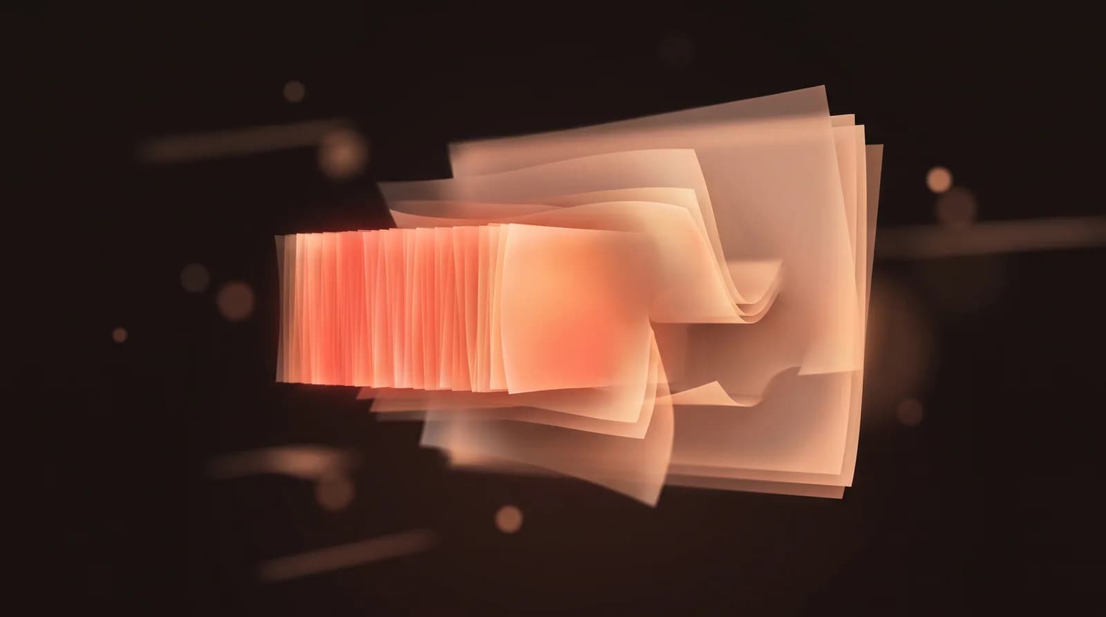 A dense compact block of light expanding outward into a large luminous rectangular image plane.